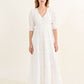 Elbow Sleeve Maxi Dress in white by Molly Bracken