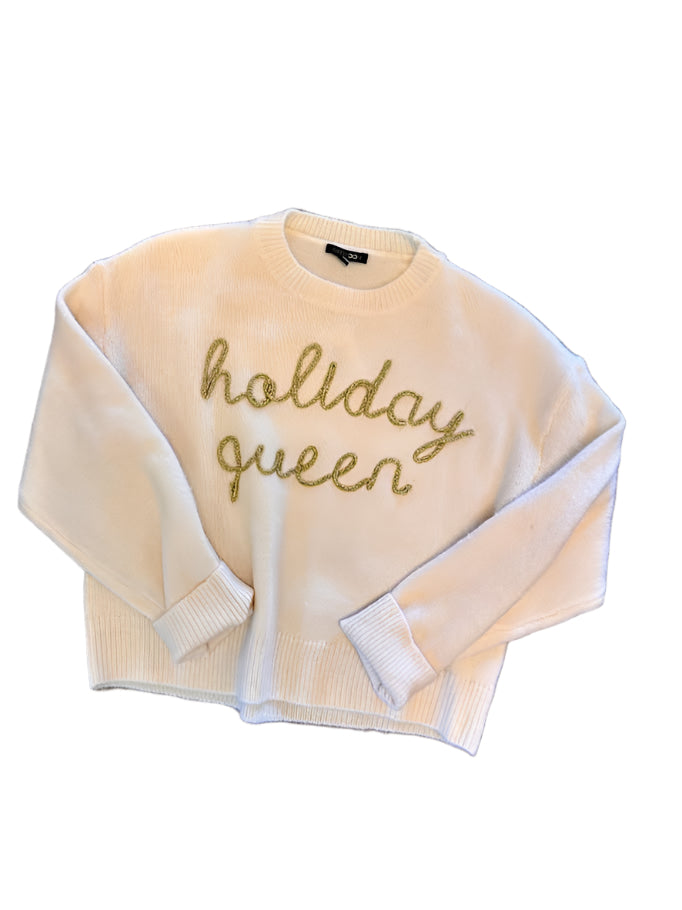 Bailey Holiday Queen Sweater in ivory/gold by Papermoon