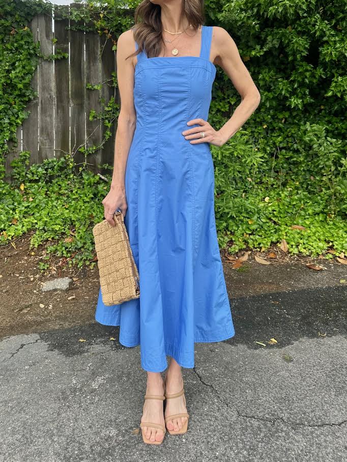 Alfreda Midi Dress in blue lavender by FRNCH