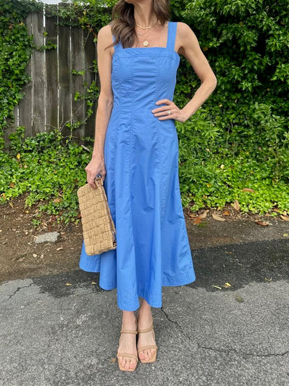 Alfreda Midi Dress in blue lavender by FRNCH