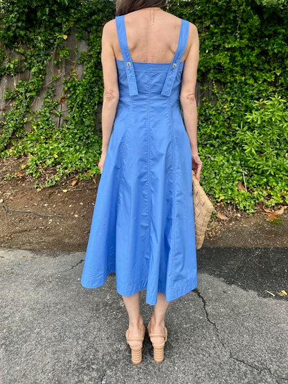 Alfreda Midi Dress in blue lavender by FRNCH