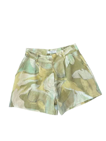 Printed Linen Short in beige by Haris Cotton