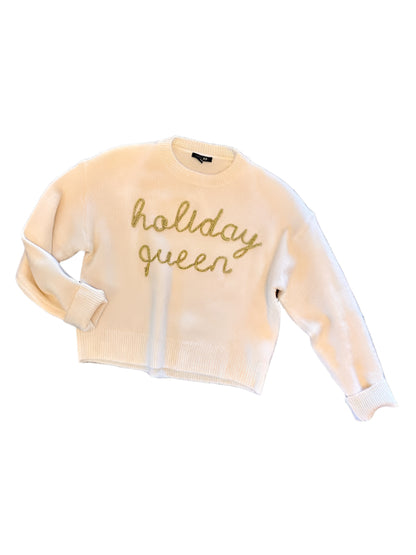 Bailey Holiday Queen Sweater in ivory/gold by Papermoon