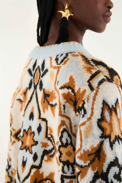 Winter Tapestry Sweater in blue by Farm Rio
