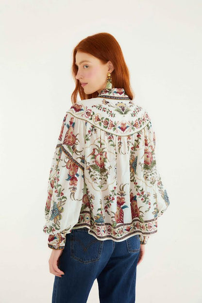 Majestic Hearts Blouse in cream by Farm Rio