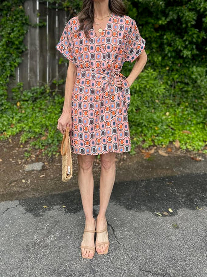 Alyha Printed Wrap Dress in soleil by FRNCH