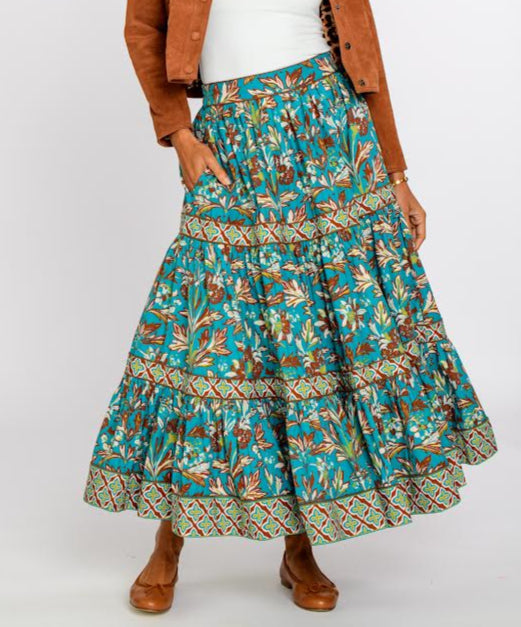 Mae Skirt in grandeur turquoise by Elizabeth James