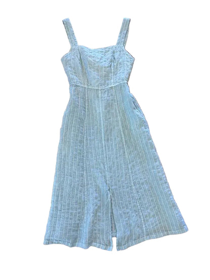 Lurex Striped Linen Dress in crystal by Haris Cotton