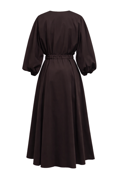 Sienaa Dress in brown by Exquise