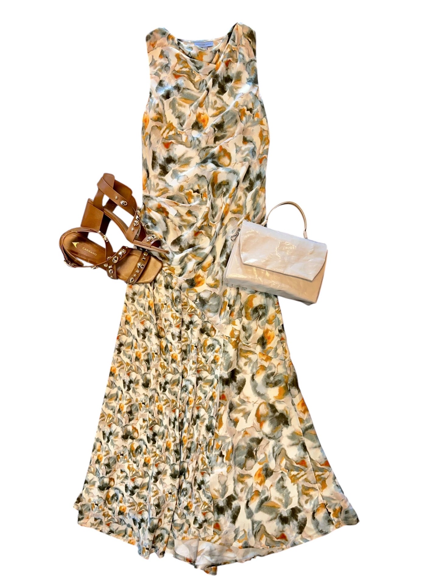 Elicia Printed Maxi Dress in multi by Conditions Apply