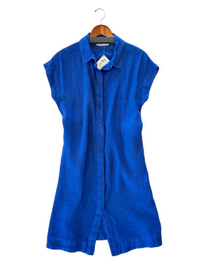 Short Linen Dress in sapphire by Haris Cotton