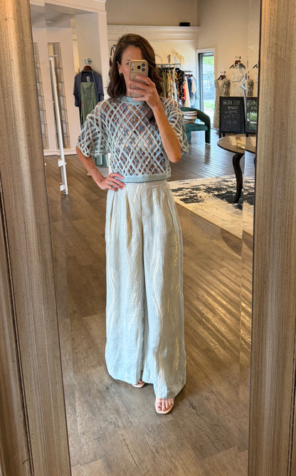 TRUNK SHOW- Chelsey Pant in sky sumi by Bel Kazan