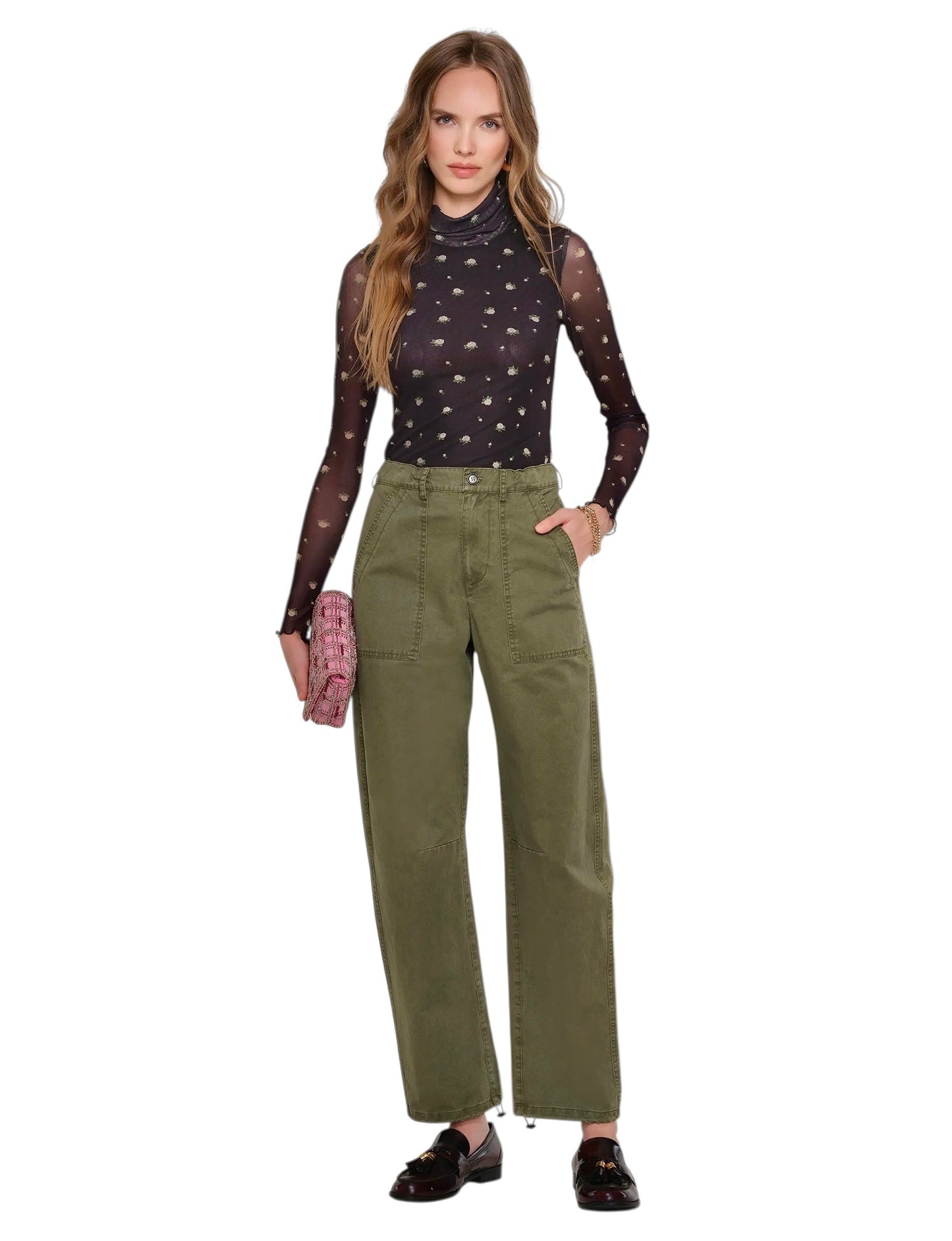 Kaia Barrel Pant in army by Heartloom