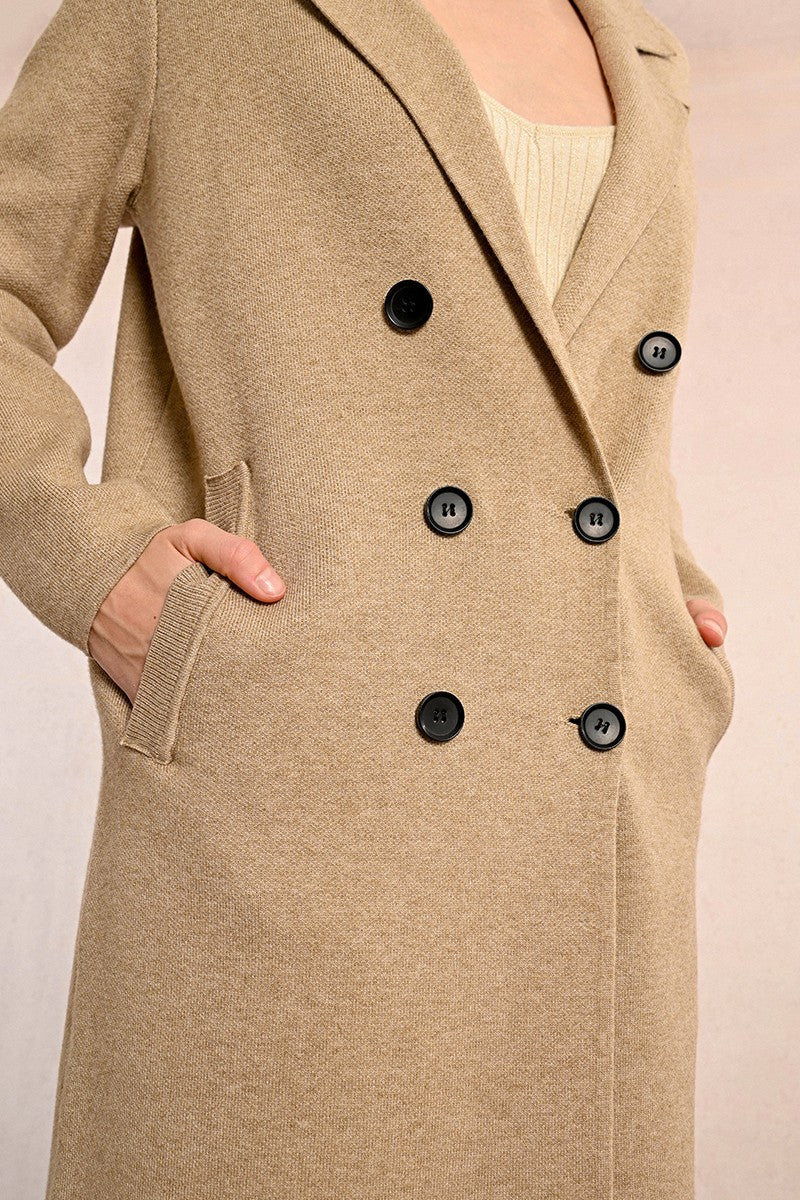 Long Sweater Coat in beige by Molly Bracken
