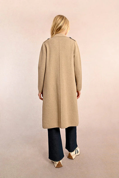 Long Sweater Coat in beige by Molly Bracken