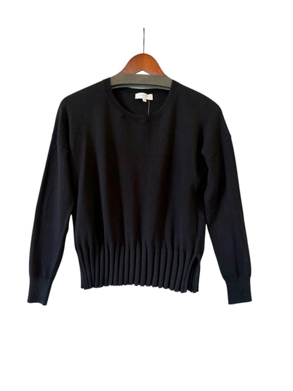 Rib Bottom Crew Sweater in black by J.Society