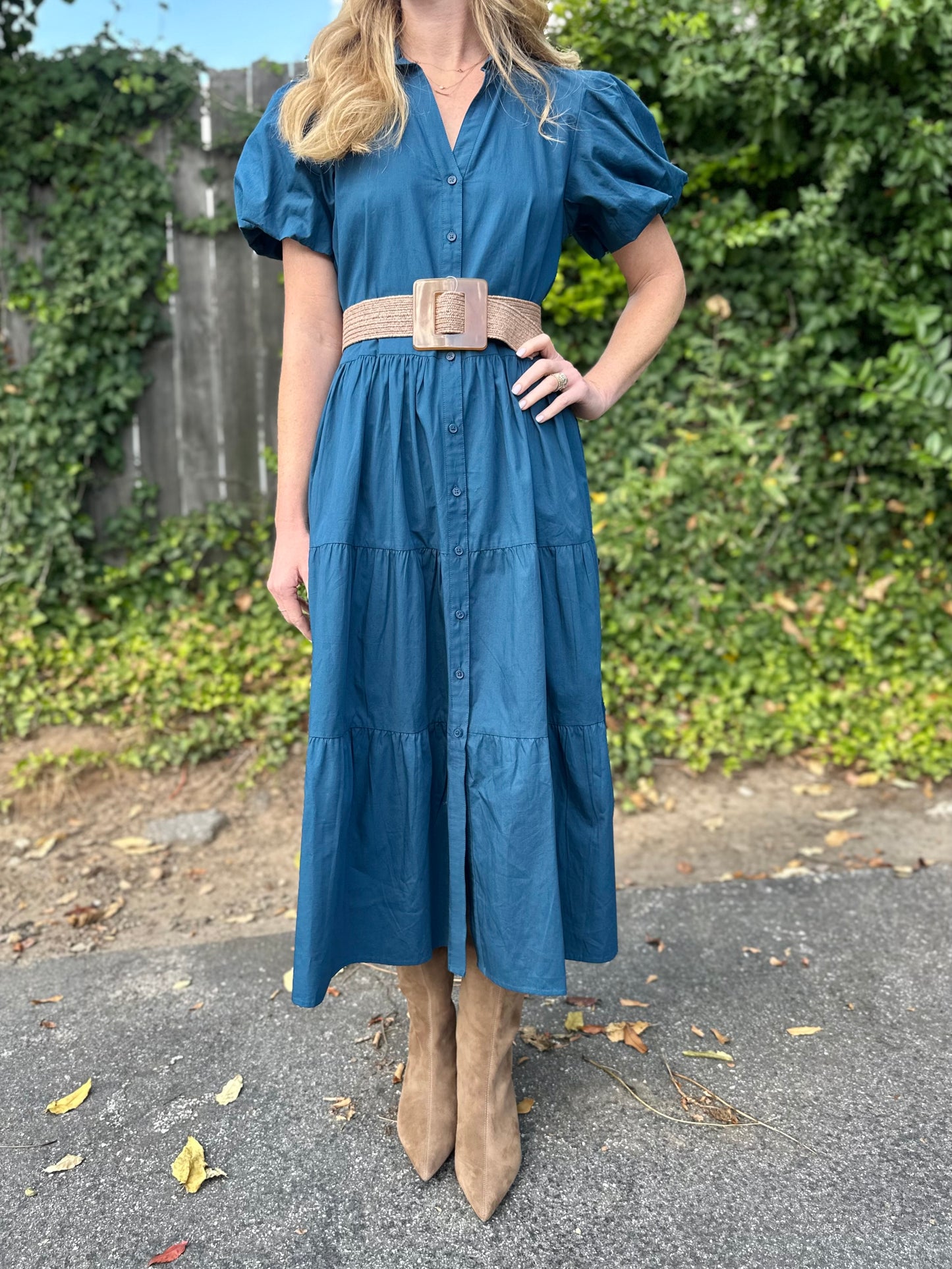 Clara Short Sleeve Maxi Dress in midnight by Maude Vivante