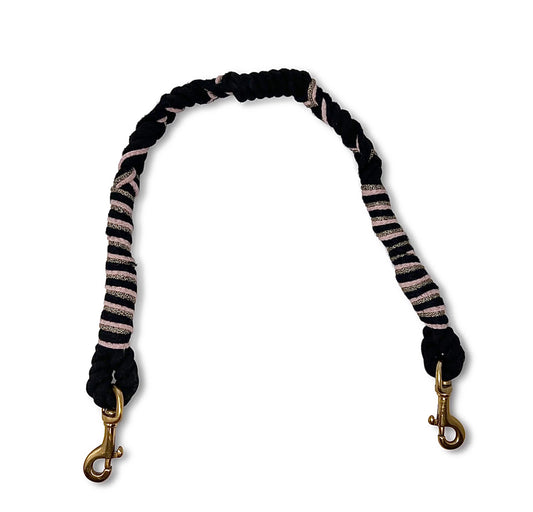 Rope Twist Handle Strap in black/white by Kempton & Co