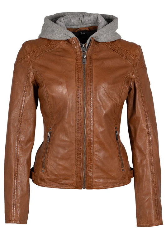 Allice RF Leather Jacket in cognac by Mauritius