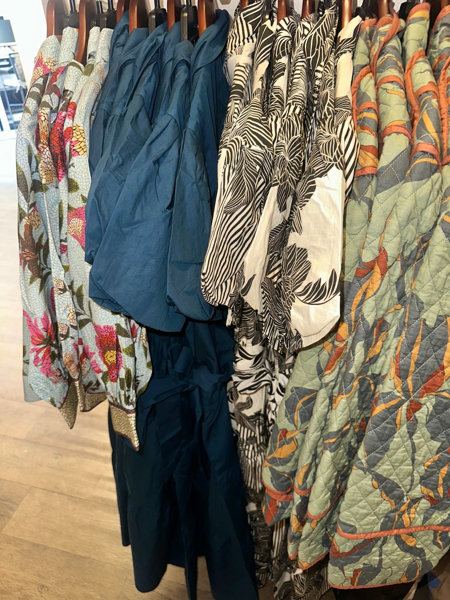 Adalynn Quilted Printed Jacket in dark sage by Steve Madden