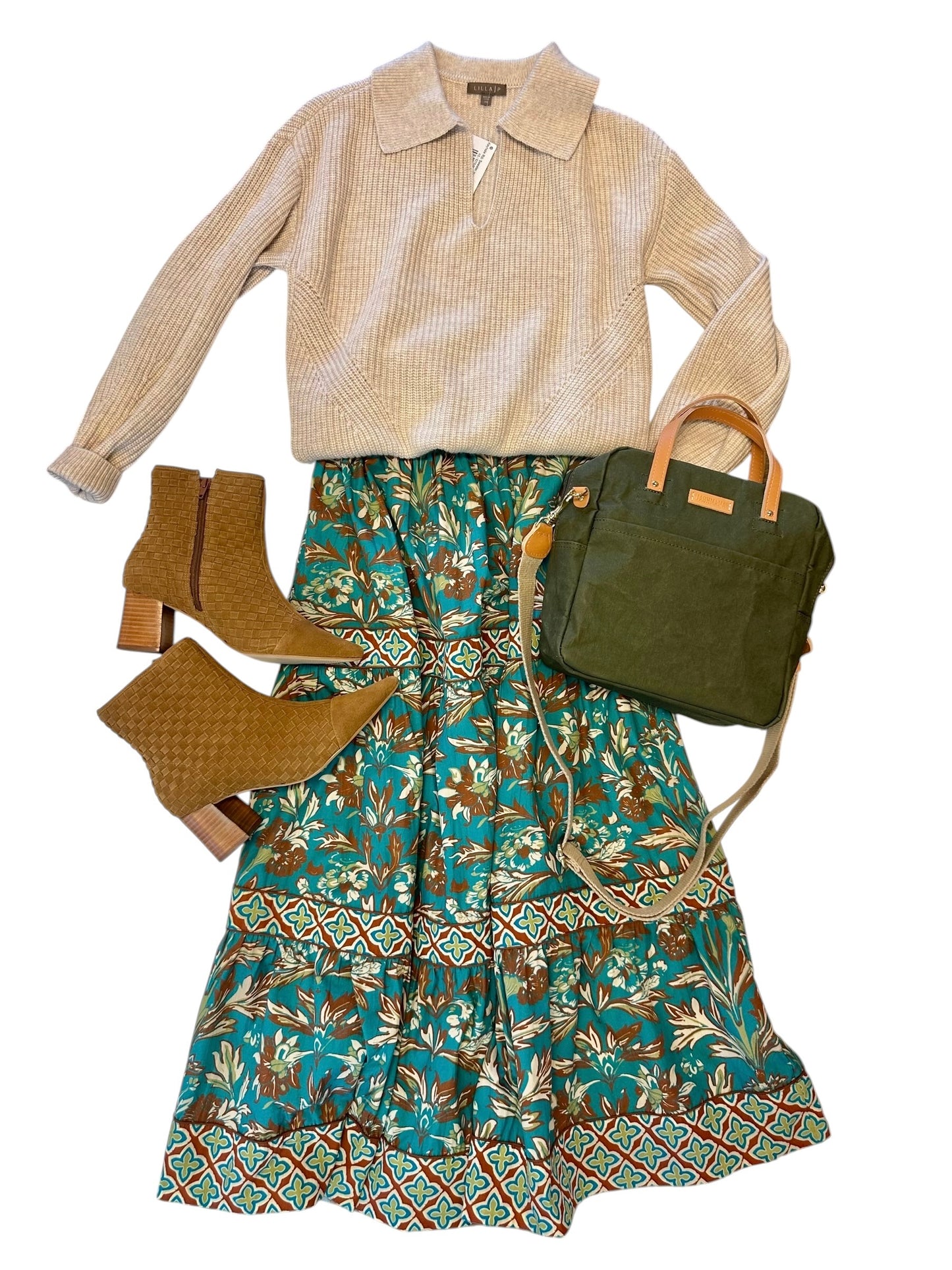 Mae Skirt in grandeur turquoise by Elizabeth James