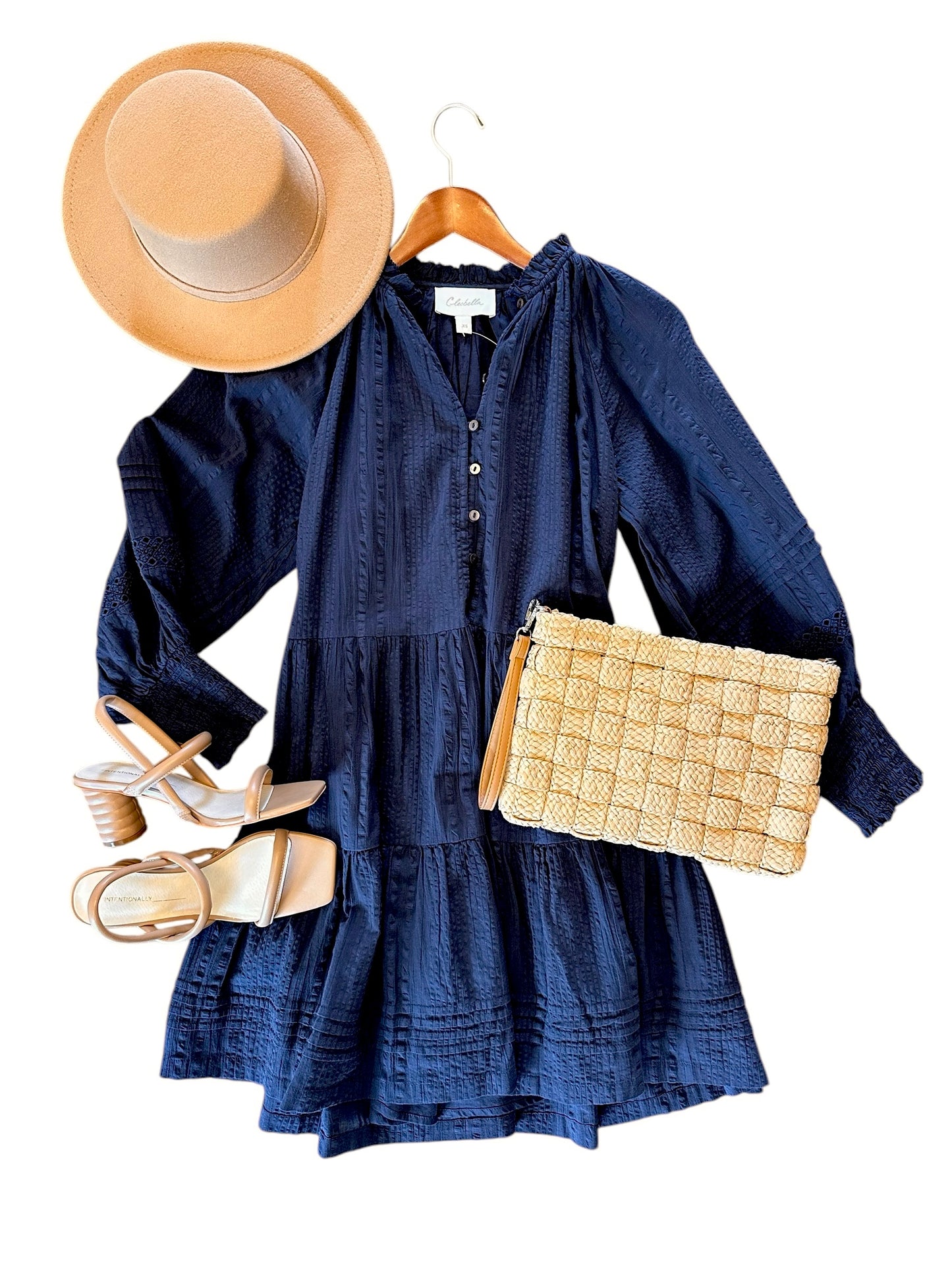 Meadow Mini Dress in navy by Cleobella