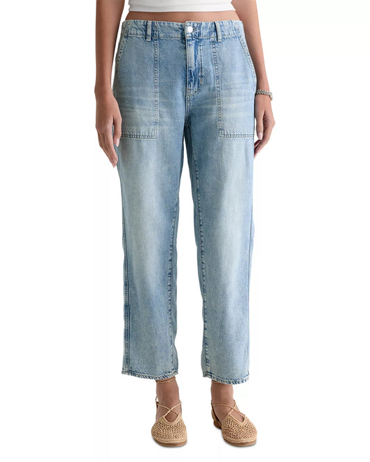 Analeigh Mid Rise Utility Jeans in wine garden by AG