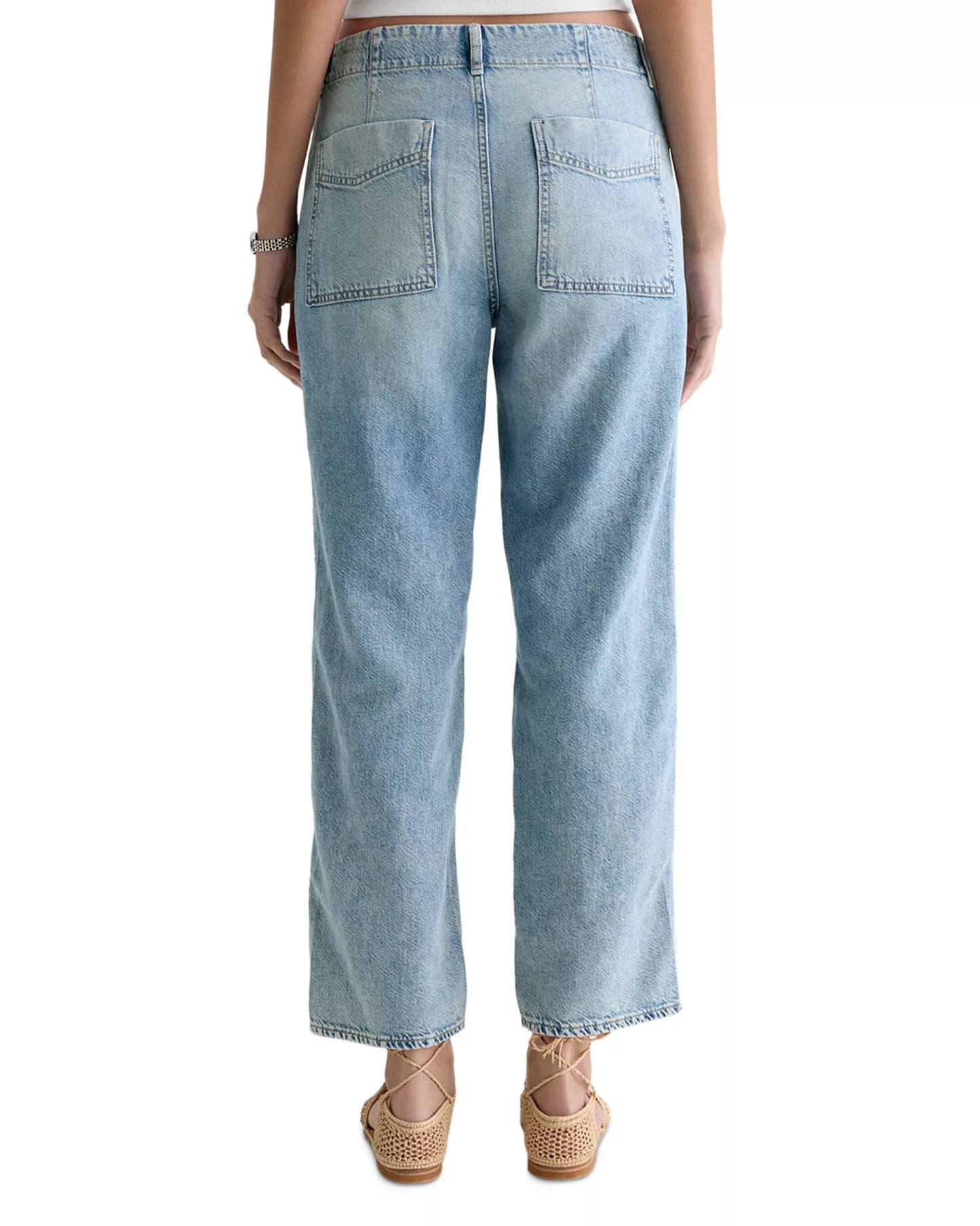 Analeigh Mid Rise Utility Jeans in wine garden by AG