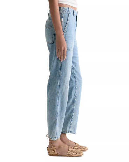 Analeigh Mid Rise Utility Jeans in wine garden by AG