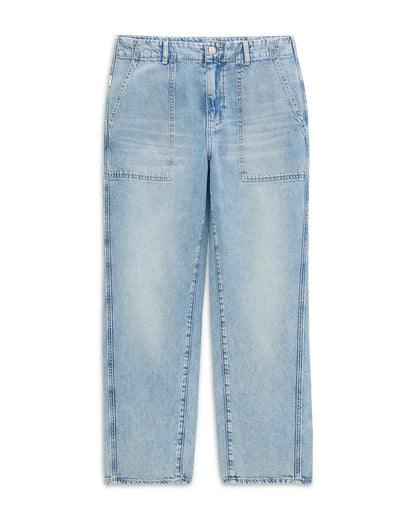 Analeigh Mid Rise Utility Jeans in wine garden by AG