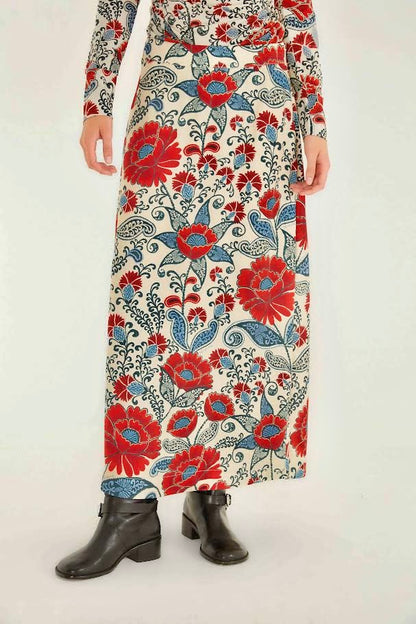 Francesca Maxi Skirt in sand by Farm Rio