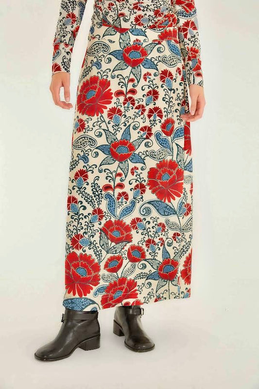 Francesca Maxi Skirt in sand by Farm Rio