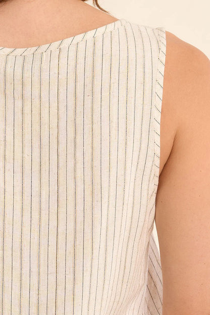 Striped Tank Top in beige by Molly Bracken