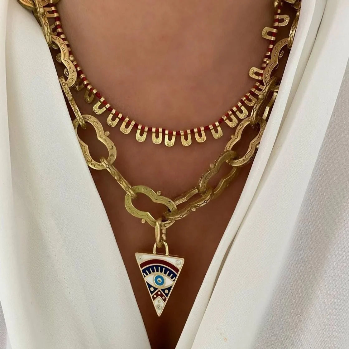 Cizgili Horse Shoe Necklace in bronze by JUJU