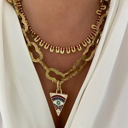 Cizgili Horse Shoe Necklace in bronze by JUJU