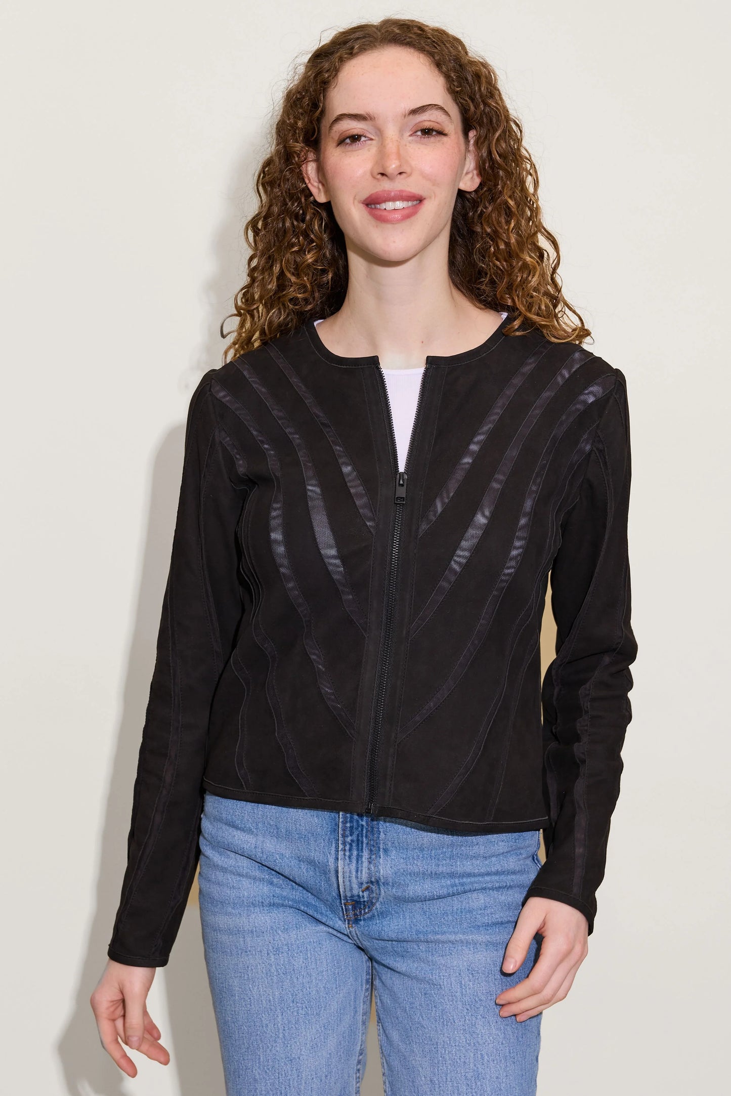 Mira RF Leather Jacket in black by Mauritius