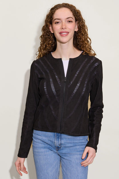 Mira RF Leather Jacket in black by Mauritius