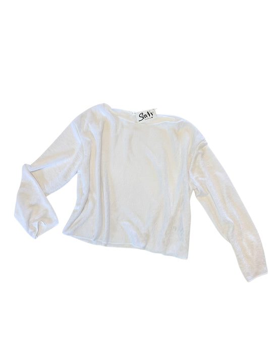 Boxy Pullover Sweater in white by Luna Luz