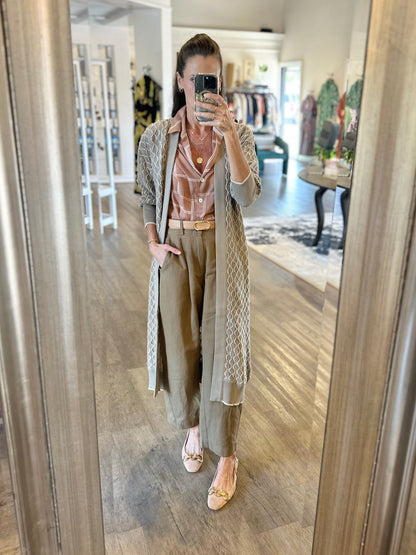 Laquinta Duster Cardigan in sandstone by Conditions Apply