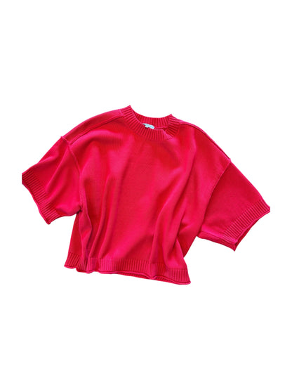 Boxy Crew Sweater in red by J.Society