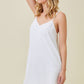 V Neck Slip in white