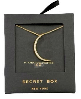 CZ Crescent Necklace in gold