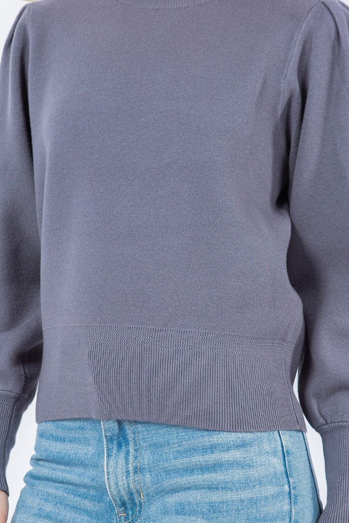 Puff Sleeve Sweater in shadow by Dreamers