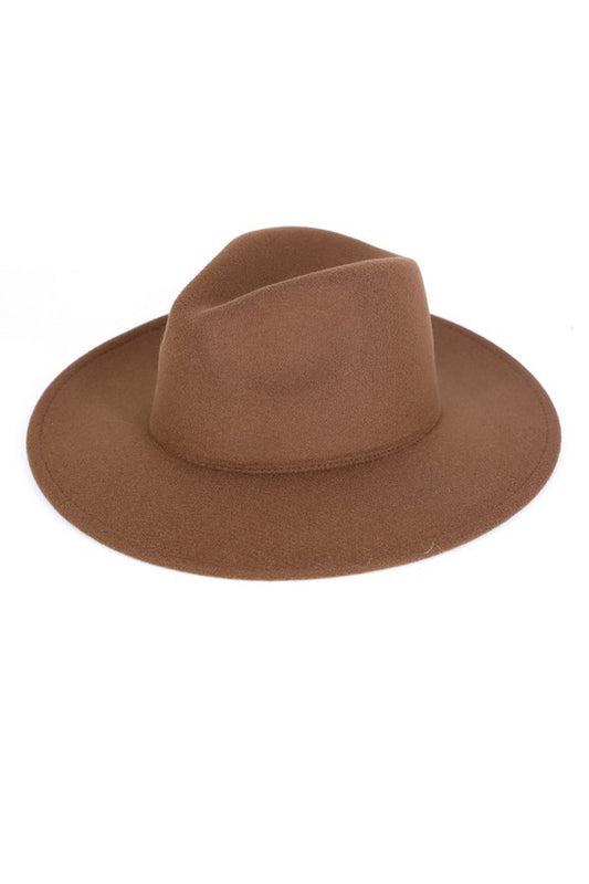 Solid Panama Hat in brown
