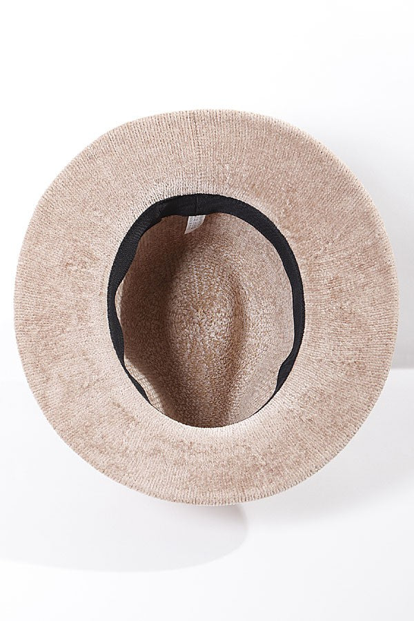 Chenille Sun Hat in camel