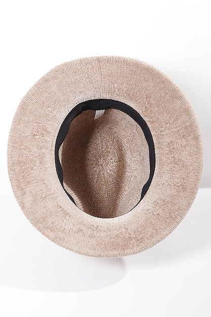 Chenille Sun Hat in camel