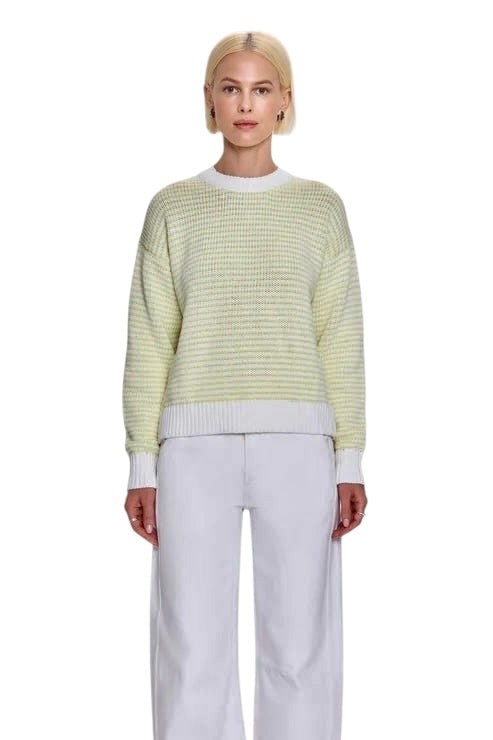 Aura Relaxed Crew Sweater in limeade by Pistola