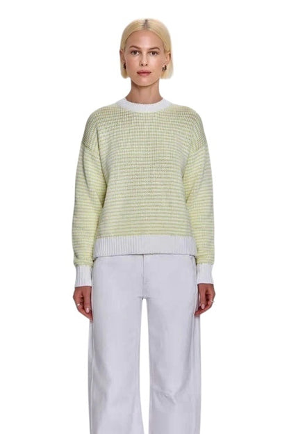 Aura Relaxed Crew Sweater in limeade by Pistola