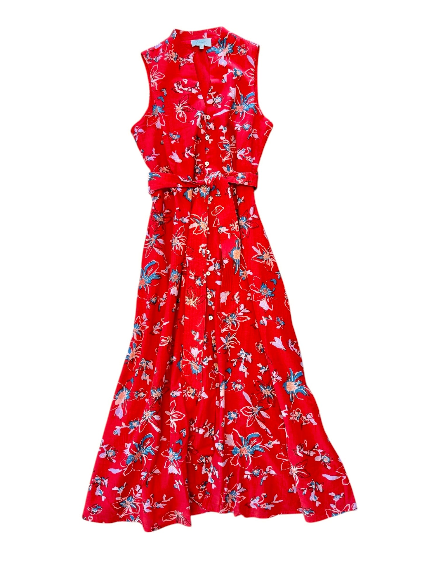 Cheyenne Midi Dress in fiore rosso print by Cleobella