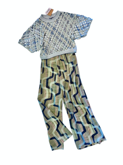 Crosserio Crop Sweater in soft sky by Conditions Apply